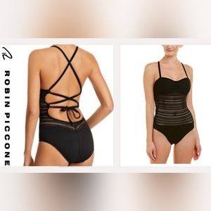 Robin Piccone 182611 Black Perla Badeau One-Piece Swimsuit